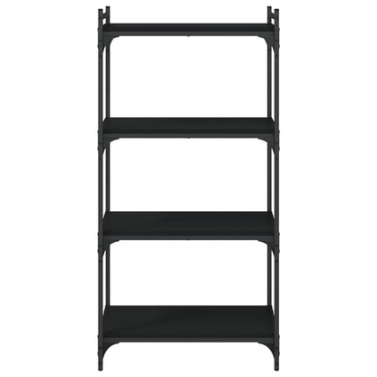 Bookcase 4-Tier Black 60x30x120 cm Engineered Wood
