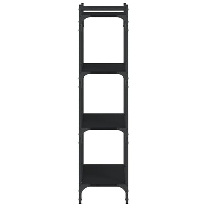 Bookcase 4-Tier Black 60x30x120 cm Engineered Wood