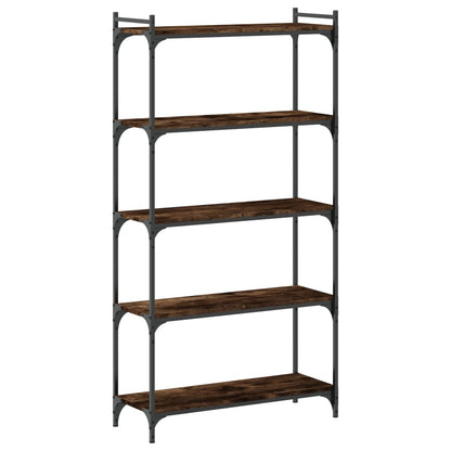 Bookcase 5-Tier Smoked Oak 80x30x154 cm Engineered Wood