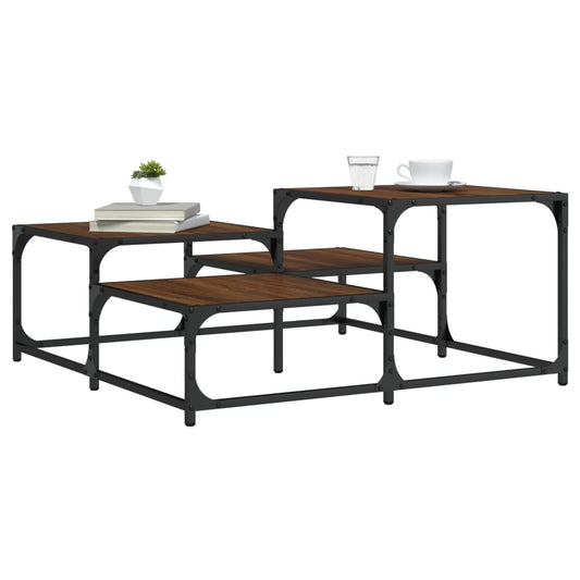 Coffee Table Brown Oak 87.5x87.5x40 cm Engineered Wood