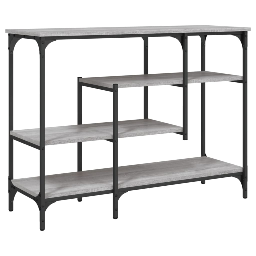 Console Table with Shelves Grey Sonoma 100x35x75 cm