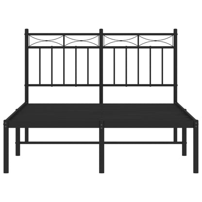 Metal Bed Frame without Mattress with Headboard Black 120x200cm