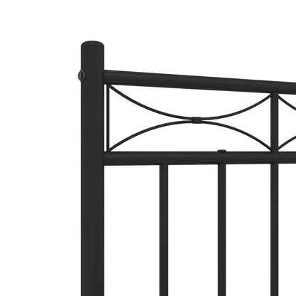 Metal Bed Frame without Mattress with Headboard Black 120x200cm