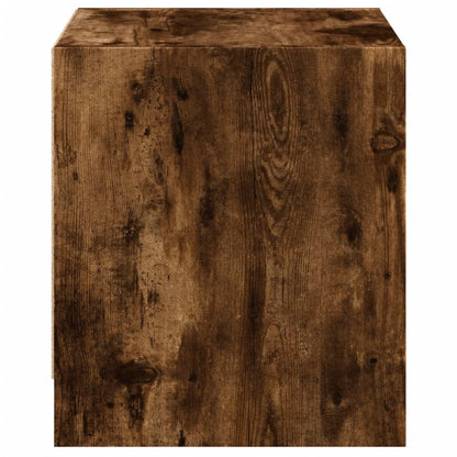 Bedside Cabinets with Glass Doors 2 pcs Smoked Oak 35x37x42 cm