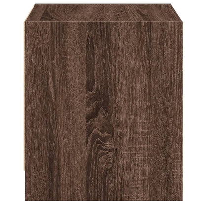 Bedside Cabinets with Glass Doors 2 pcs Brown Oak 35x37x42 cm