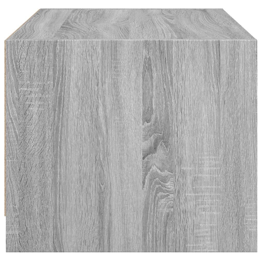 Coffee Table with Glass Doors Grey Sonoma 68x50x42 cm