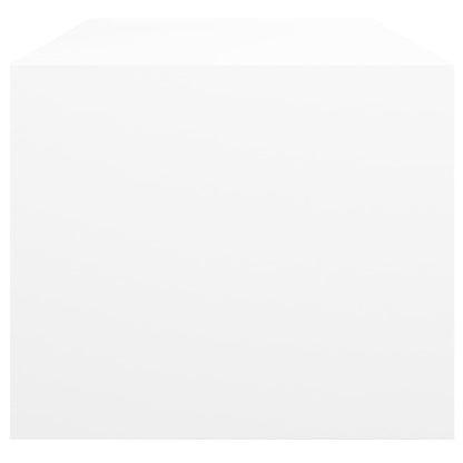 Coffee Table with Glass Doors White 102x50x42 cm