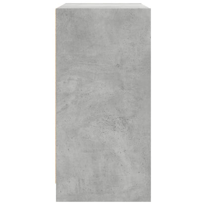 Side Cabinet with Glass Doors Concrete Grey 68x37x75.5 cm