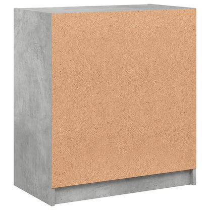 Side Cabinet with Glass Doors Concrete Grey 68x37x75.5 cm