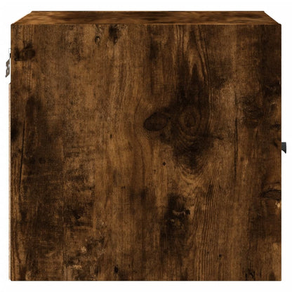 Bedside Cabinets with Glass Doors 2 pcs Smoked Oak 35x37x35 cm