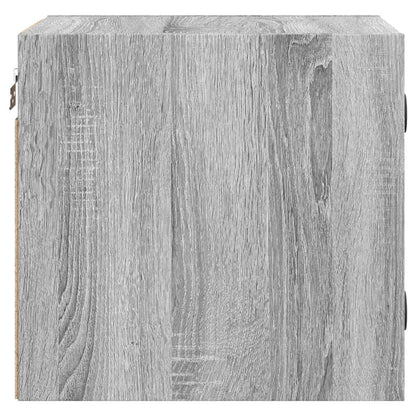 Bedside Cabinet with Glass Door Grey Sonoma 35x37x35 cm