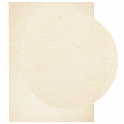 Rug HUARTE Short Pile Soft and Washable Cream 140x200 cm