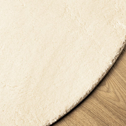 Rug HUARTE Short Pile Soft and Washable Cream Ø 100 cm