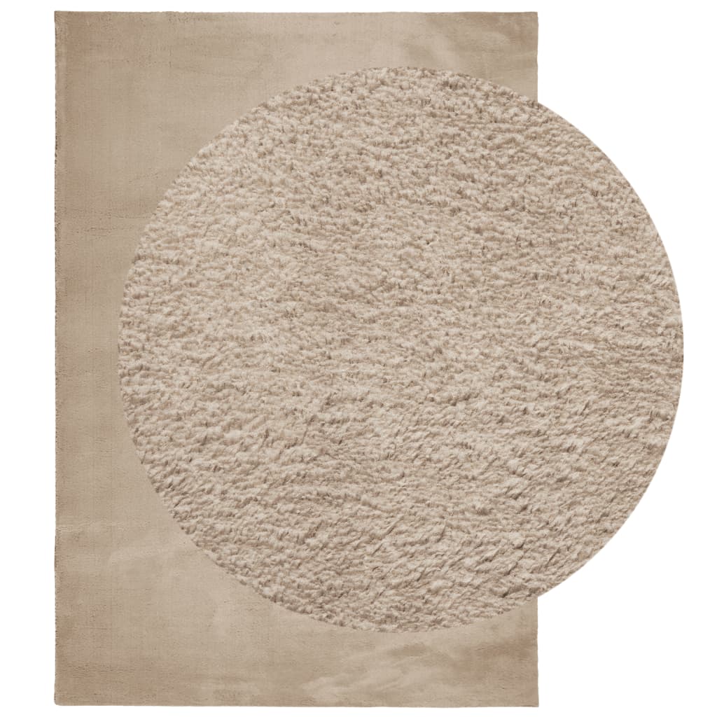 Rug HUARTE Short Pile Soft and Washable Sand 160x230 cm