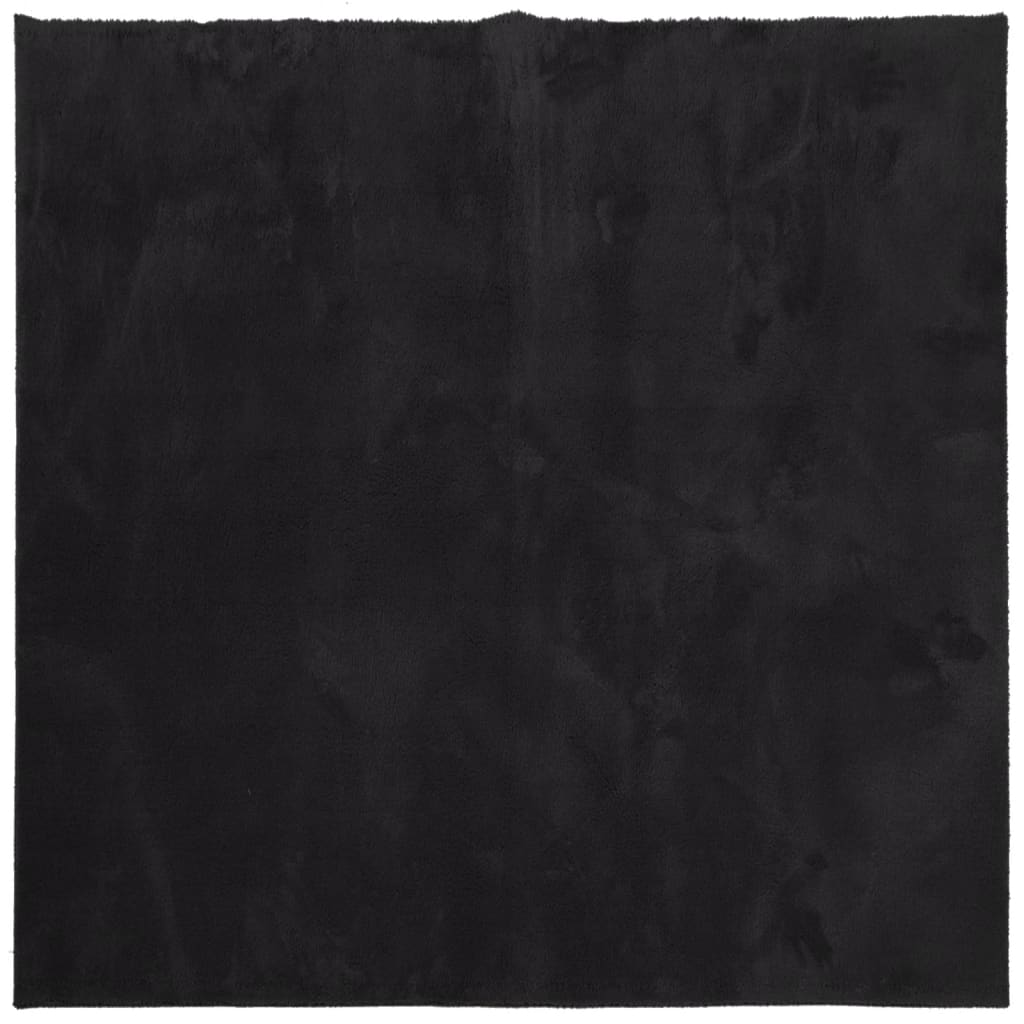Rug HUARTE Short Pile Soft and Washable Black 120x120 cm