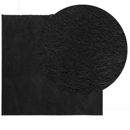 Rug HUARTE Short Pile Soft and Washable Black 120x120 cm