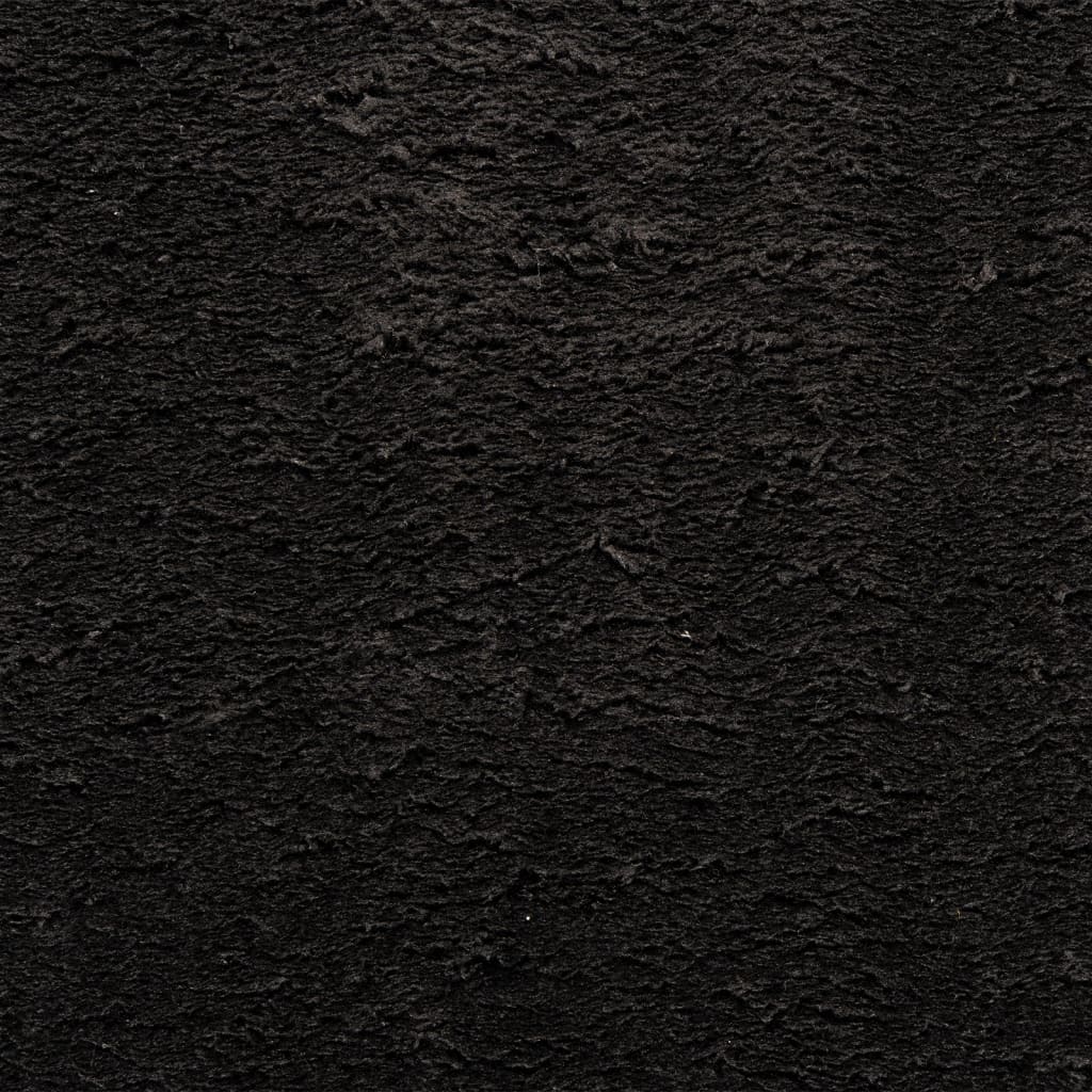 Rug HUARTE Short Pile Soft and Washable Black 160x160 cm