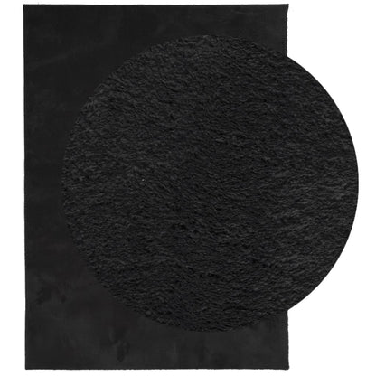 Rug HUARTE Short Pile Soft and Washable Black 160x230 cm