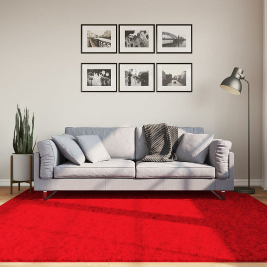 Rug HUARTE Short Pile Soft and Washable Red 200x200 cm