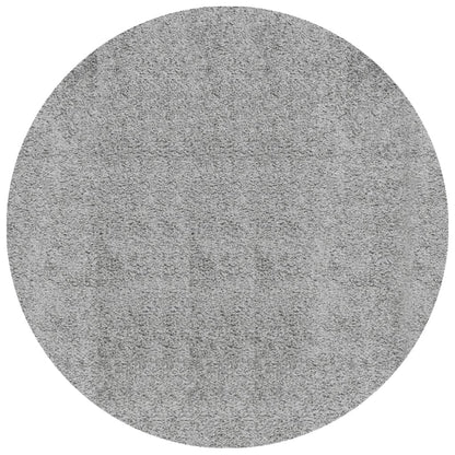 Shaggy Rug PAMPLONA High Pile Modern Grey Ø 120 cm