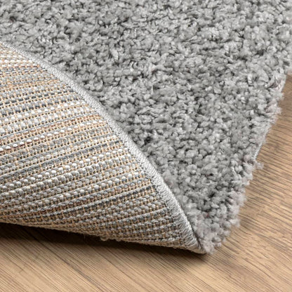 Shaggy Rug PAMPLONA High Pile Modern Grey Ø 120 cm