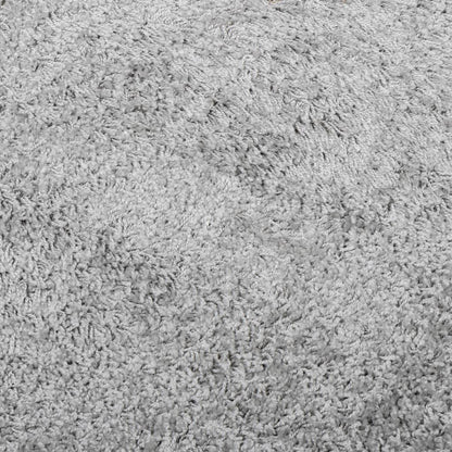 Shaggy Rug PAMPLONA High Pile Modern Grey Ø 120 cm