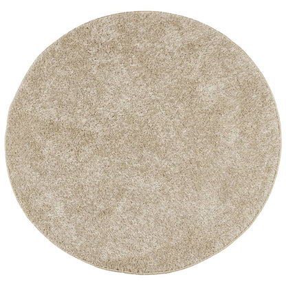 Rug ISTAN High Pile Shiny Look Beige Ø 100 cm