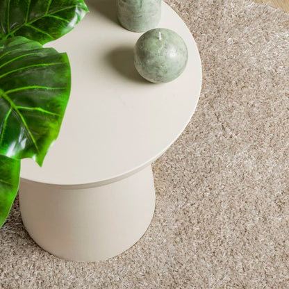 Rug ISTAN High Pile Shiny Look Beige Ø 100 cm