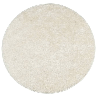 Rug ISTAN High Pile Shiny Look Cream Ø 100 cm