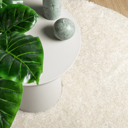 Rug ISTAN High Pile Shiny Look Cream Ø 100 cm