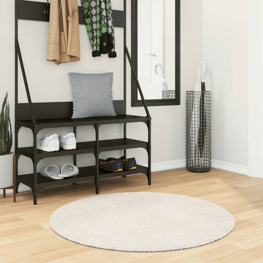 Rug ISTAN High Pile Shiny Look Cream Ø 100 cm