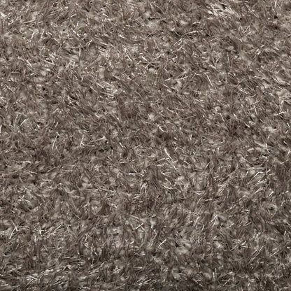 Rug ISTAN High Pile Shiny Look Grey Ø 120 cm