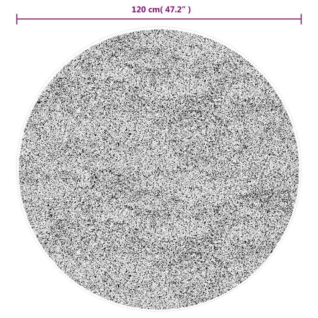 Rug ISTAN High Pile Shiny Look Grey Ø 120 cm