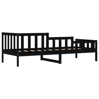 Day Bed without Mattress Black 90x190 cm Single Solid Wood Pine