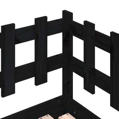 Pull-out Day Bed without Mattress Black 2x(80x200) cm Solid Wood