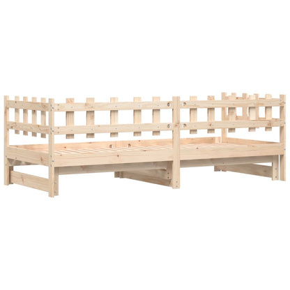 Pull-out Day Bed without Mattress  2x(90x190) cm Solid Wood