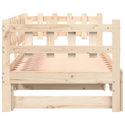 Pull-out Day Bed without Mattress  2x(90x190) cm Solid Wood