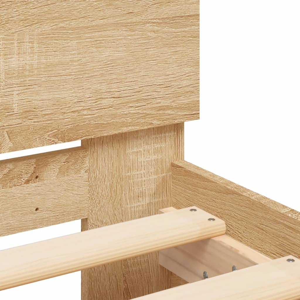 Bed Frame without Mattress with Headboard Sonoma Oak 75x190 cm Small Single