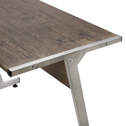 Corner Desk Brown Engineered Wood