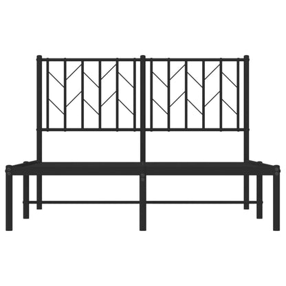 Metal Bed Frame without Mattress with Headboard Black 120x200cm