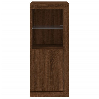 Sideboard with LED Lights Brown Oak 41x37x100 cm