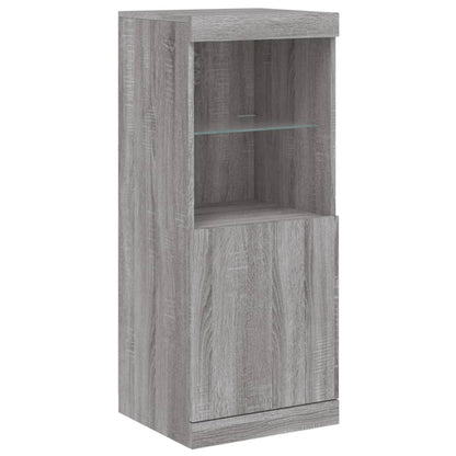 Sideboard with LED Lights Grey Sonoma 41x37x100 cm