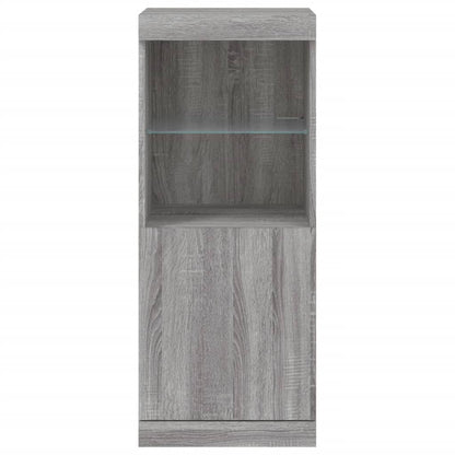 Sideboard with LED Lights Grey Sonoma 41x37x100 cm