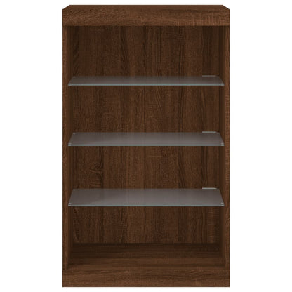 Sideboard with LED Lights Brown Oak 60.5x37x100 cm