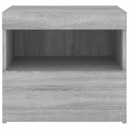 Bedside Cabinets with LED Lights 2 pcs Grey Sonoma 50x40x45 cm