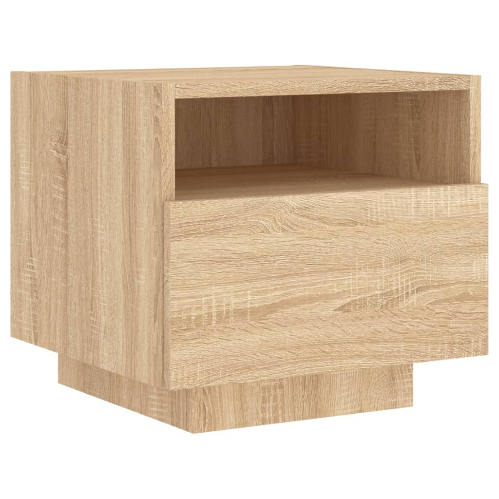 Bedside Cabinets with LED Lights 2 pcs Sonoma Oak 40x39x37 cm