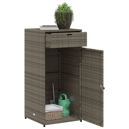 Garden Storage Cabinet Grey 55x55x111 cm Poly Rattan