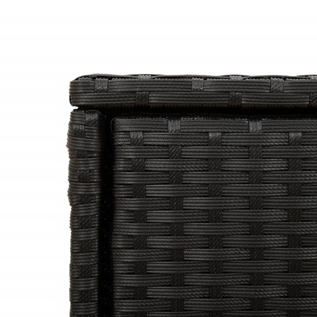Garden Storage Cabinet Black 105x55x113 cm Poly Rattan