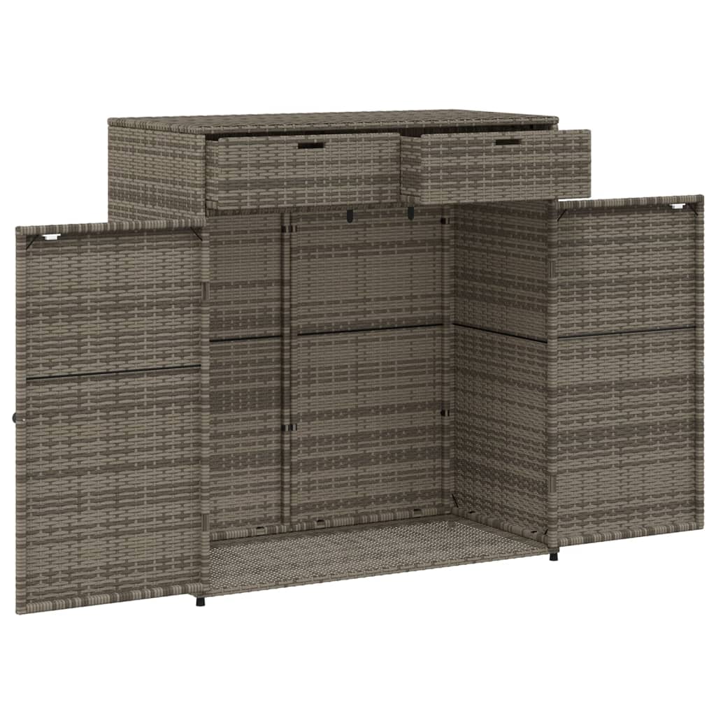 Garden Storage Cabinet Grey 105x55x113 cm Poly Rattan