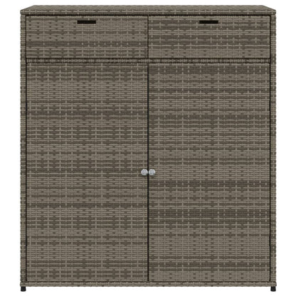 Garden Storage Cabinet Grey 105x55x113 cm Poly Rattan